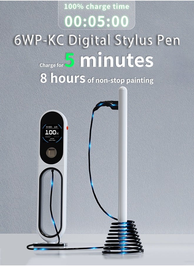 Generic - Active Digital Stylus Pen Pencil iPad Pen with Fast Charging & Palm Rejection for Apple iPad 2018 and Later White - Image 1