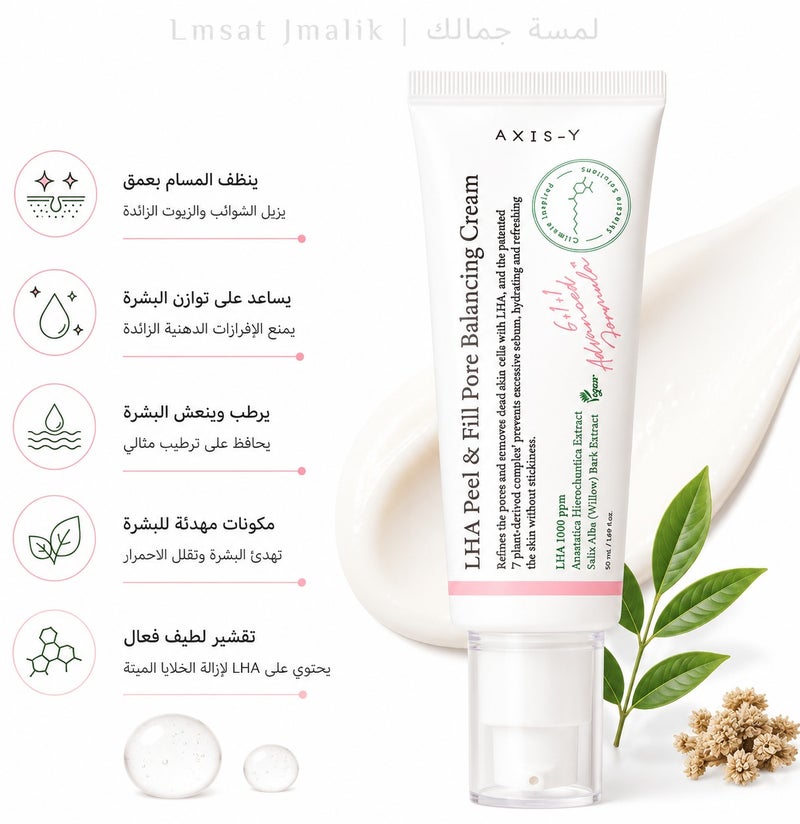 كريم أكسيس واي لحمض إل إتش إيه لتقشير وتعبئة المسام سر البشرة الزجاجية الناعمة والخالية من العيوب - 50 مل - Image 1