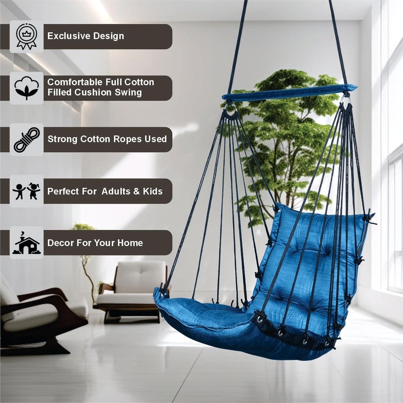 JULJULIA أرجوحة للشرفة - جولا مميزة للبالغين للمنزل، جولا آمنة للأطفال، كرسي معلق للشرفة الداخلية، تصميم متين ومريح، سهولة التركيب والصيانة - JJ_Low-K-FIROZI - Image 4