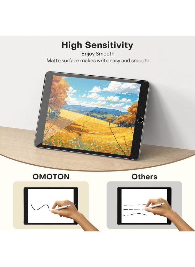 OMOTON PAPERSENSE Matte Screen Protector for iPad 9/8/7th Gen (10.2 Inch, 2021/2022/2019, Matte Layer Glass with Easy Dust-free Installation Tray, Apple Pencil Support, Anti-glare, 2 Pack - Image 3