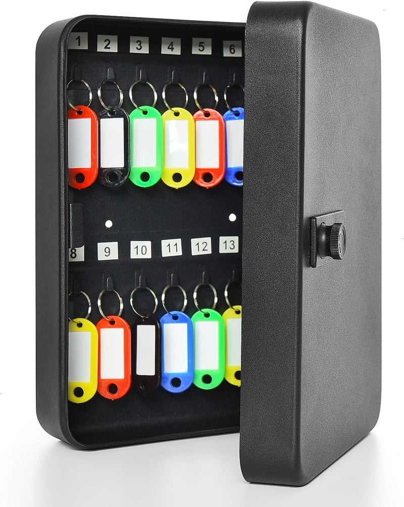 28 Key Cabinet Steel Security Lock Box with Combination Lock, Locking Key Organizer, Key Management Key Storage Lock Box with Code, Comes with Key Hooks & Tags Key Lab - Image 1