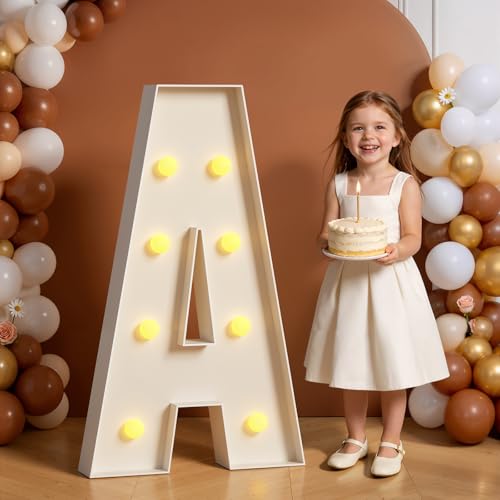 Tongjoy Marquee Letters 3 Feet Tall 3FT Large Light Up Letters A for Wedding Will You Marry Me Sign Happy Birthday Engagement Party Decorations Big Letterboard A - Image 1