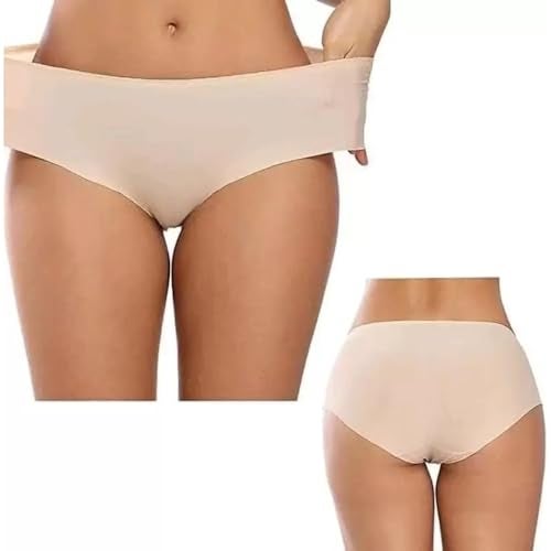 GRANTH ENTERPRISE Women's Ice Silk Seamless Mid Rise No Show Laser Cut Invisible Pants Smooth Stretch Hipster Pants for Women Daily Use (Pack of 3, Multicolor) (S) - Image 5