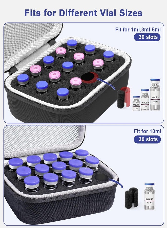Krypthos 15 Slots Insulin Vial Protector Case, Insulin Vial Organizer Bag for Diabetics Standard 10ml U-100 Vials, Insulin Carrying Case Fridge Holder Storage Holder, No Ice Pack - Image 3