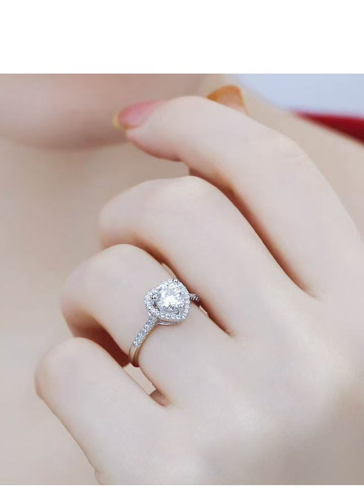 Akali 1 Carat Moissanite Women's Ring , S925 Rhodium Plated ,Adjustable Size , Luxury Gift Box , Ready to Gift - Image 2