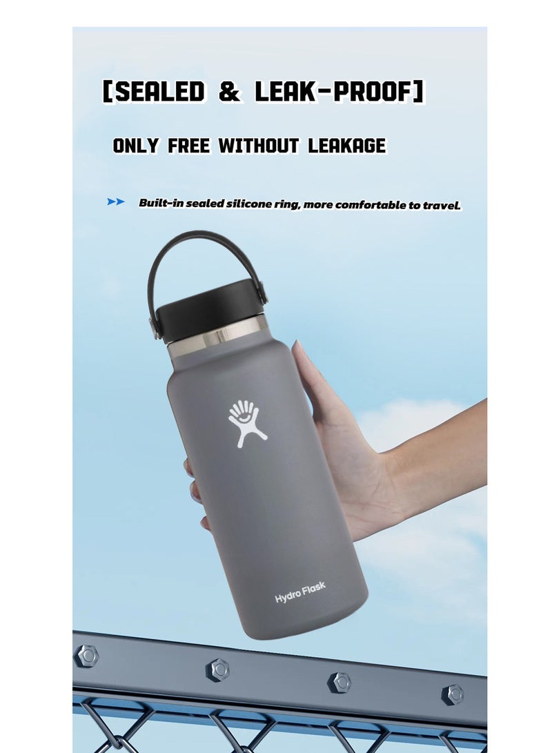 Hydro Flask Vacuum Insulated Water Bottle 1000ml - Portable Space-Grade Thermos with Handle for Sports & Outdoors - Leakproof, Non-Slip Grip, Ideal for Fitness, Camping & Hydration - Image 2
