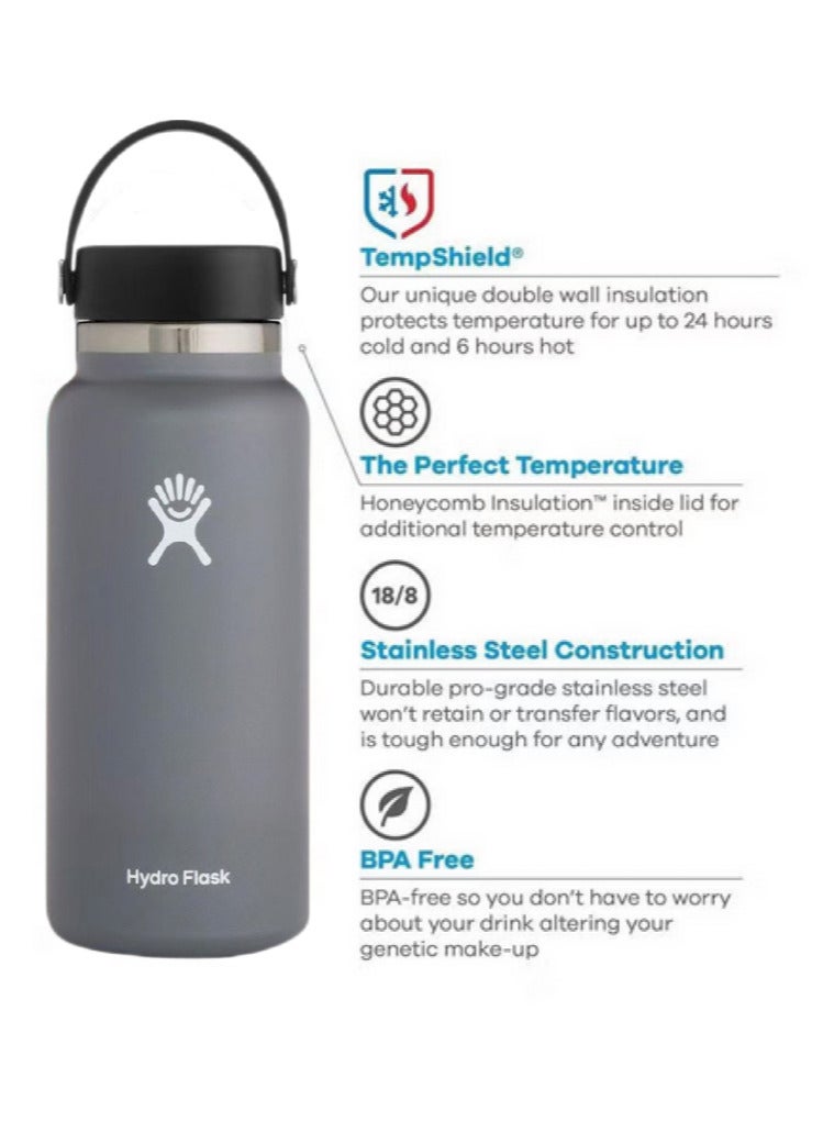 Hydro Flask Vacuum Insulated Water Bottle 1000ml - Portable Space-Grade Thermos with Handle for Sports & Outdoors - Leakproof, Non-Slip Grip, Ideal for Fitness, Camping & Hydration - Image 3