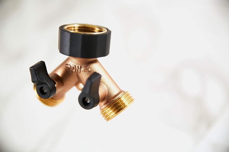 Orbit Brass Dual-Outlet Garden Hose Faucet Adapter with Flow Control - Image 4