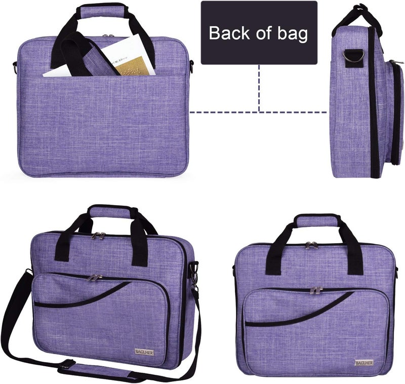 BAGLHER Cross Stitch & Embroidery Organizer Bag - Large Portable Project Storage with 3 Compartments, Travel Friendly Carrying Case for 11.2" Hoops, Threads, Supplies (Purple) - Image 3