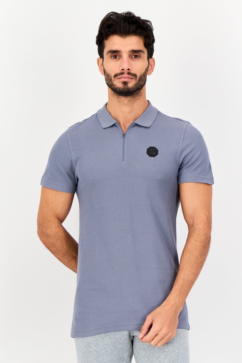 PUMA One8 x Puma Men Slim Fit Short Sleeves Outdoor Polo Shirt, Grey - Image 1