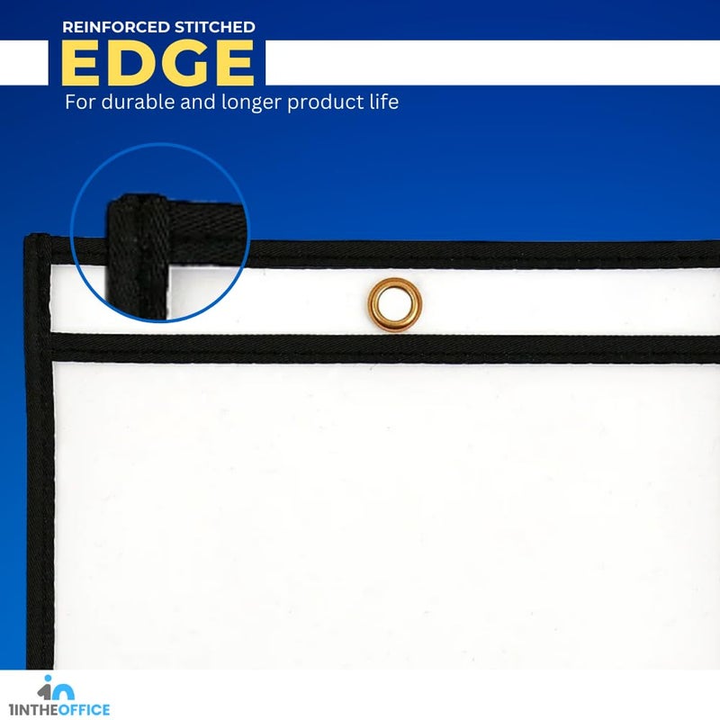 1InTheOffice Dry Erase Pocket Sleeves, Black Shop Ticket Holders 8.5x11, (12 Pack) - Image 4