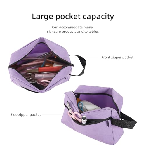 Icramsy Travel Toiletry bag Toiletry bag for women men Hanging Cosmetic bag Travel accessories for Women Men (Purple) - Image 4