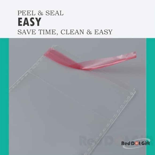 Red Dot Gift® 100 pcs (40X50+3cm) Plastic Bags self-sealing Cellophane Crystal Shiny Clear Cello Transparent Pouch Self-Adhesive Resealable for packing and  storage - Image 5