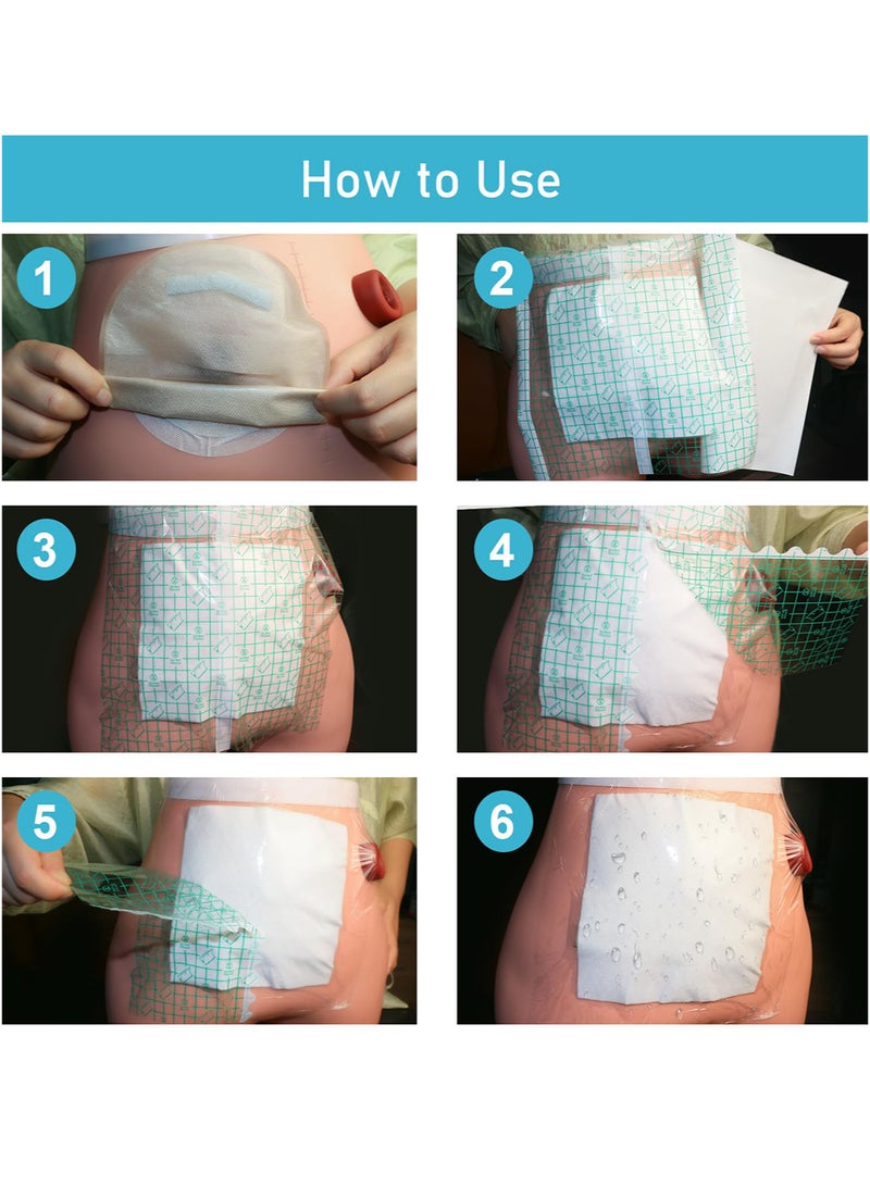 10pcs Waterproof Ostomy Bag Shower Cover with Non Sticky Pad, Stoma Bath Protector, Colostomy Ilostomy Urlostomy Pouch Shower Guard Shield Film, PD Dialysis Catheter Peritoneal Dialysis PICC Line Chest Shower Protector Adhesive Bandage Dressing Accessories - Image 4