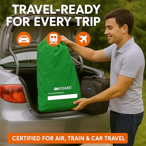 ONGUARD Waterproof Single and Double Stroller Bag for Airplane - Travel Stroller Cover for Air Travel and Storage - Gate Check Bag Backpack- Baby Airplane Essentials - Green - Image 4