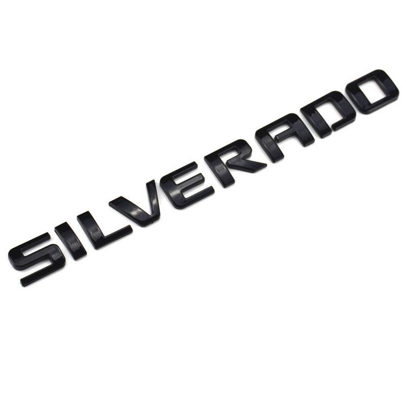 Aimoll 1pc Replacement for Silverado Nameplate Letter EmblemBadge 3D Emblem for 1500HD Black