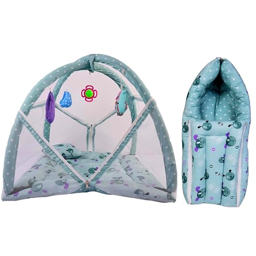 Kwitchy Combo of Bedding Set 3 in 1 Carry Bag and Play Gym Mattress Carry Bags (Green, 0-6 Months) (2PCS Set) - Image 2