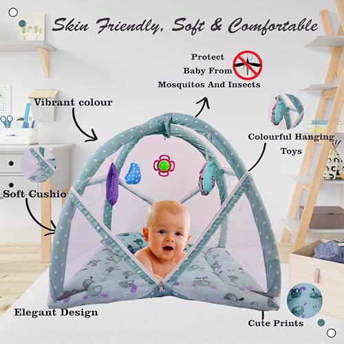 Kwitchy Combo of Bedding Set 3 in 1 Carry Bag and Play Gym Mattress Carry Bags (Green, 0-6 Months) (2PCS Set) - Image 4