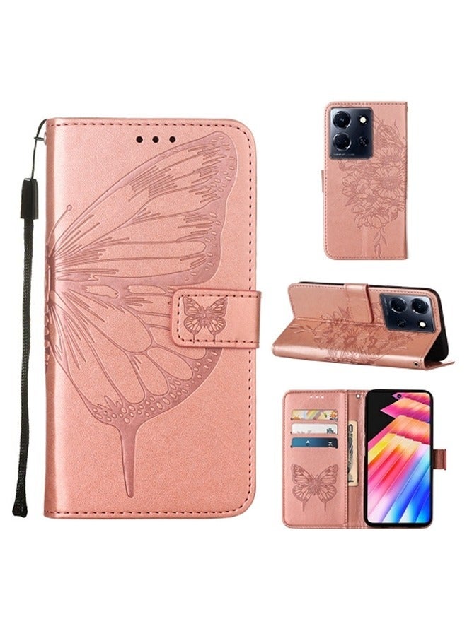 Zaboon Protective Case Cover For Infinix Note 30 5G / X6711 Embossed Butterfly Leather 
