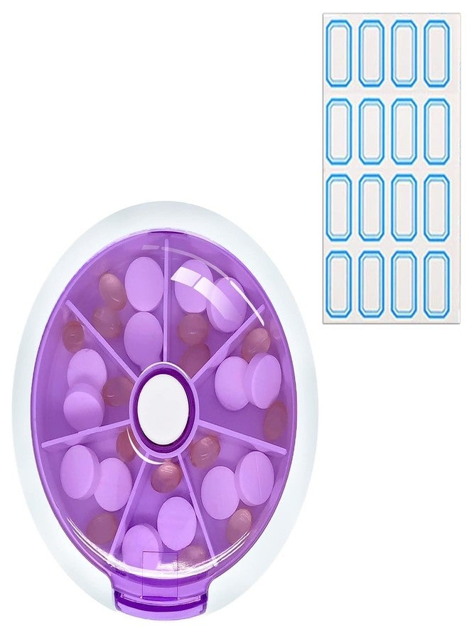 INVODA Pill Cases Weekly INVODA Pill Organizer 7 Day 3 Times Medicine Pill Dispenser Push Button Rotate Pill Planner with 7 Compartments - Image 1