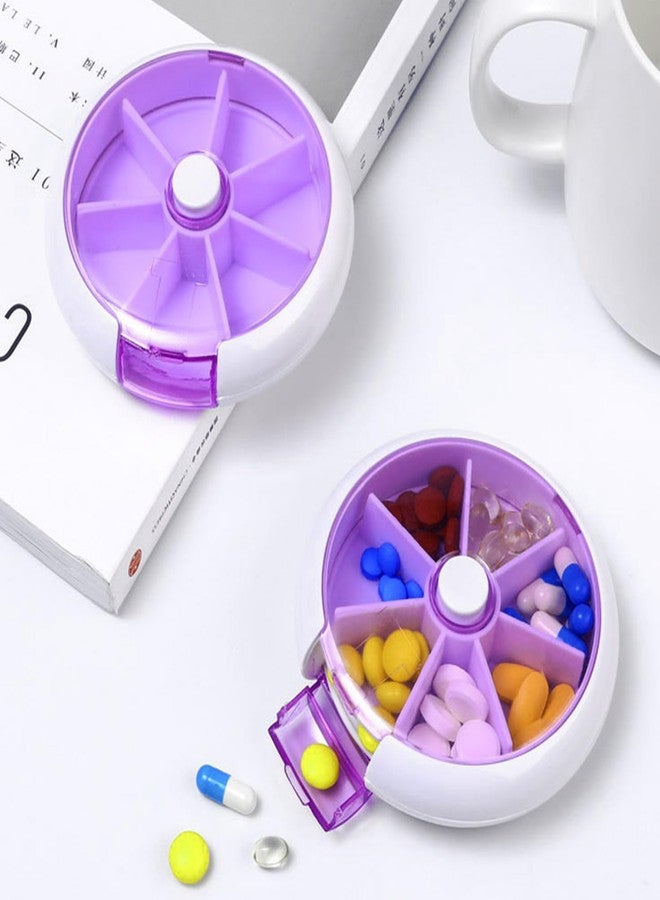 INVODA Pill Cases Weekly INVODA Pill Organizer 7 Day 3 Times Medicine Pill Dispenser Push Button Rotate Pill Planner with 7 Compartments - Image 5