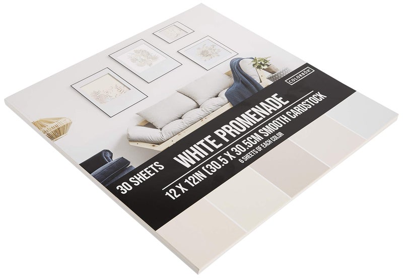 Colorbok 12x12in Smooth Cardstock White Promenade, Multi-Colored - Image 3