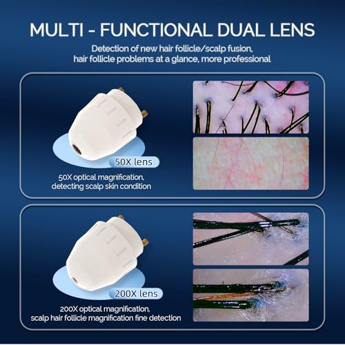 foreverlily 11 Inch HD Screen Scalp Analysis Machine with 50x/200x Lenses, Hair Scalp Analyzer & Microscope for Skin and Hair Follicle, No App Required, for Home & Salon Use - Image 5