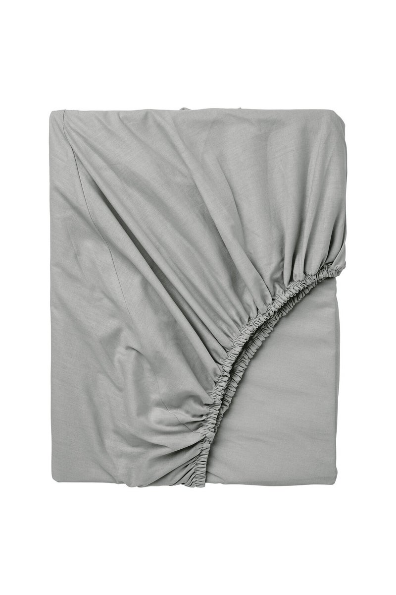 Fitted sheet, light grey, 160 x 200 cm - Image 1