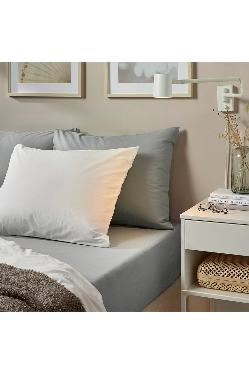 Fitted sheet, light grey, 160 x 200 cm - Image 3