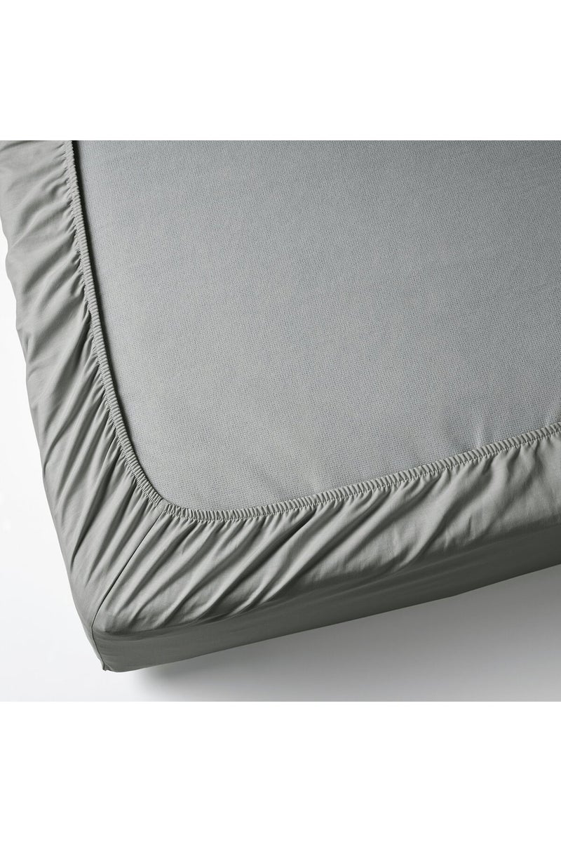 Fitted sheet, light grey, 160 x 200 cm - Image 4