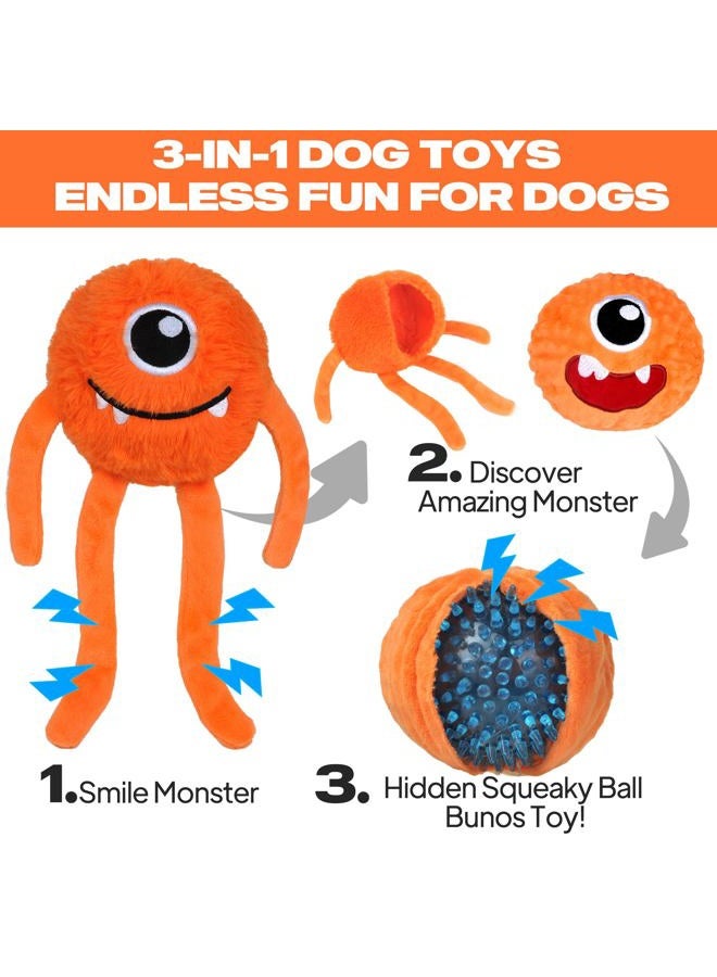 fida Dog Chew Toys for Aggressive Dogs (3 in 1), Squeaky Dog Toys for Large Dogs, Interactive Dog Toys to Keep Them Busy, Ball for Small Medium Large Dogs (Large - Image 2
