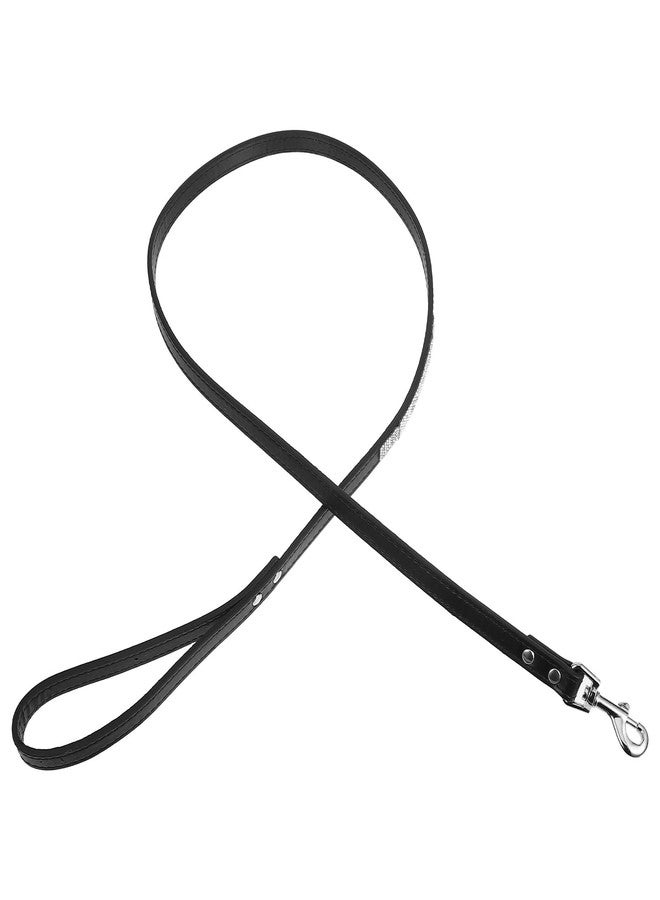 Scicalife PU Leather Dog Leash Training Walking Pet Leash Products Colorful Walking ES with Sparkly Studded Rhinestone for Cats or Dogs (Black) Pet - Image 5
