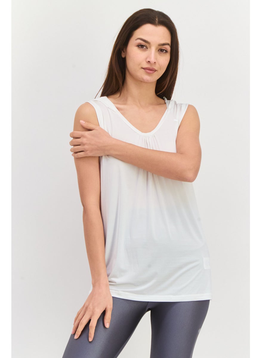 PUMA Women Sportswear Fit Sleeveless Hooded Outdoor Top, White  - Image 1