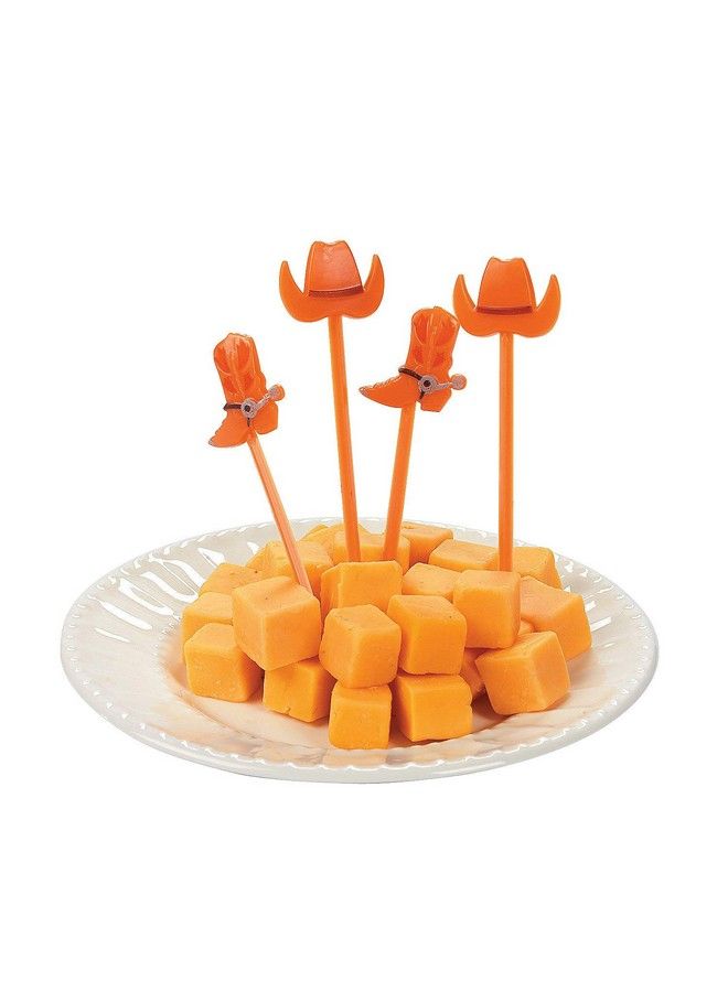 Fun Express Western Hat And Cowboy Boot Picks (Bulk Set Of 72) Cowboy Party Supplies - Image 1