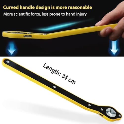 JB Export High-Leverage Car Jack Wrench - Heavy-Duty Universal Lug Nut Wrench for Vehicle Maintenance 360 forward and reverse knob Labor-Saving designScissor Jack Lift Speed Handle Tool Jack - Image 2