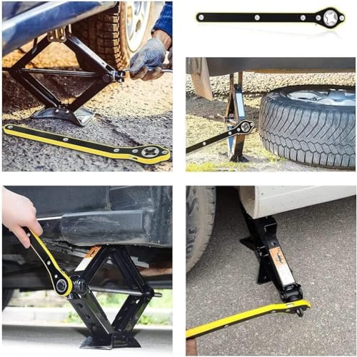 JB Export High-Leverage Car Jack Wrench - Heavy-Duty Universal Lug Nut Wrench for Vehicle Maintenance 360 forward and reverse knob Labor-Saving designScissor Jack Lift Speed Handle Tool Jack - Image 5