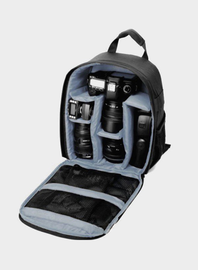 Nylon DSLR Camera Backpack With Rain Cover Black - Image 2
