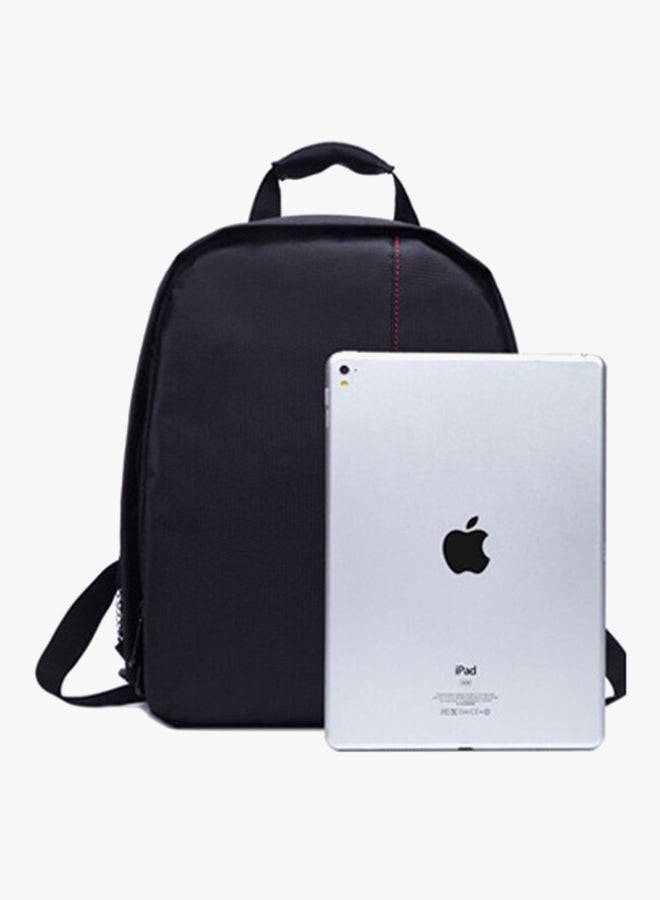 Nylon DSLR Camera Backpack With Rain Cover Black - Image 3