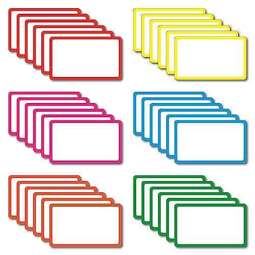 IMAGAME 36 Pack Magnetic Dry Erase Labels - Magnetic Blank Cards with Color Borders, Reusable Magnetic Name Tags - Dry Erase Labels for Home, Office, Classroom - 3 x 5 Inches - Image 1