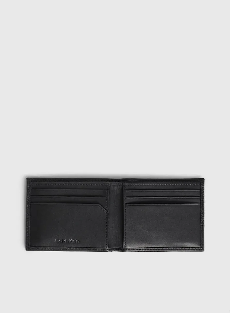 CALVIN KLEIN Men's Subtle Mix 6-Card Bifold Wallet - Leather, Black