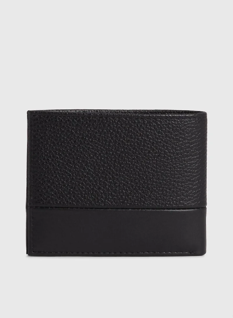CALVIN KLEIN Men's Subtle Mix 6-Card Bifold Wallet - Leather, Black