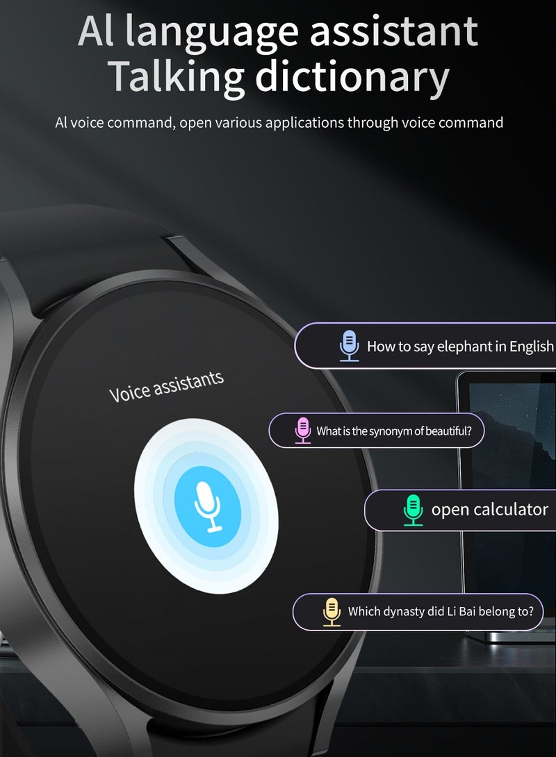 RollsTimi  Men's Smart Watch, 1.40-inch HD Large Color Screen, IP68 Waterproof, Bluetooth calls, Convenient Payment, Fashion Dynamic Island, Voice assistant, GPS Location Tracking, Casual Business Smartwatch, M10 Tape Black - Image 5