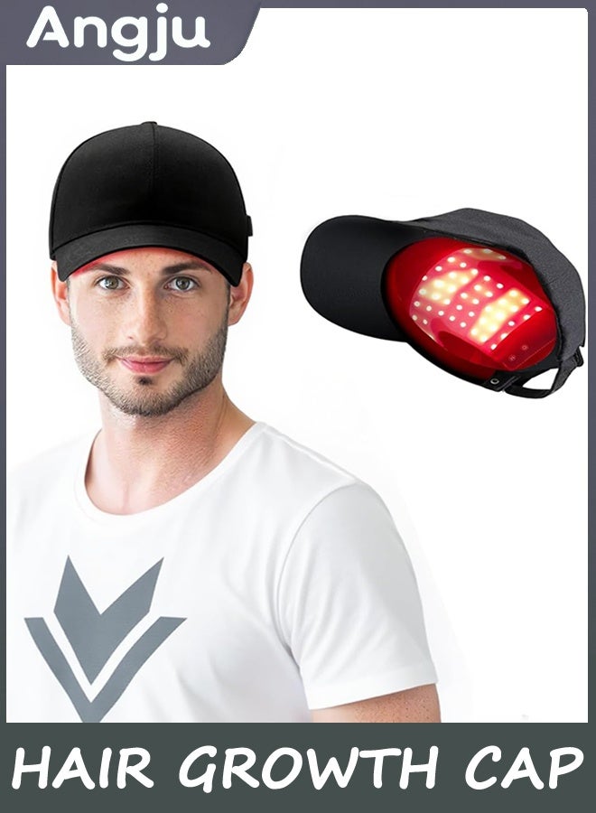 Angju Laser Hair Growth Cap, Red Light Therapy for Hair Regrowth, Laser Therapy Cap for Hair Loss, Hair Loss Treatments Hat for Men & Women with Built-in Battery & Controller - Image 1