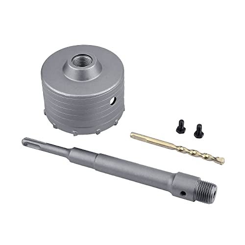 GUICGOC 75mm / 3 inch Concrete Hole Saw with 220mm SDS Plus Shank Connecting Rod, Tungsten Carbide Teeth (7.7mm x 4mm) Cement Hole Saw for Concrete Cement Brick Wall Stone (75mm (3 inch) - Image 2