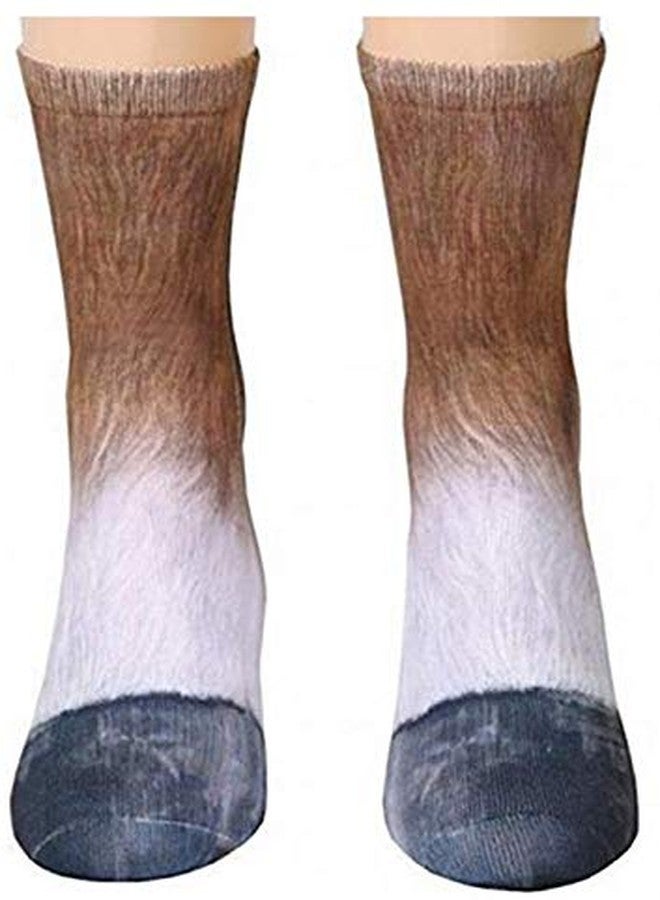 Tiaronics 3D Socks Unisex Adult Animal Paw Crew Socks - Sublimated Print (Horse) - Image 1