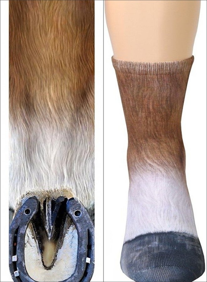 Tiaronics 3D Socks Unisex Adult Animal Paw Crew Socks - Sublimated Print (Horse) - Image 3