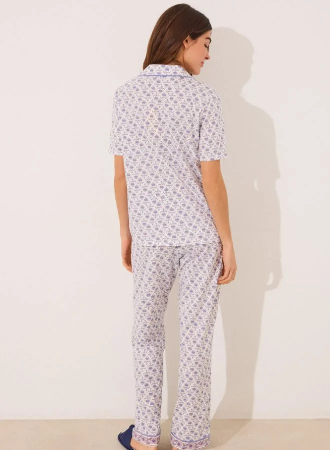women'secret 100% ivory cotton classic pyjamas