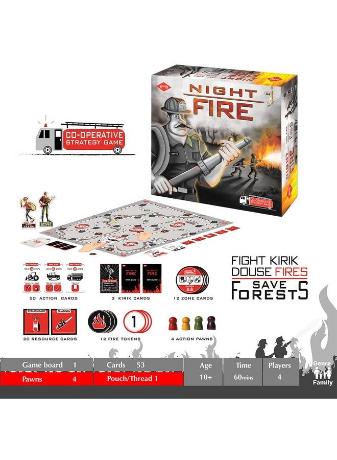 KAADOO Night Fire - Action-Packed Strategy Board Game For 10 Years And Above, Kids & Adults, 2-4 Players, Multi-Color, Made In India - Image 2