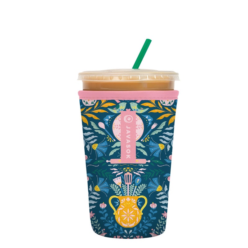 Sok It Java Sok Iced Coffee & Cold Soda Insulated Neoprene Cup Sleeve (Wild-Flour  Medium: 22-28oz) - Image 1