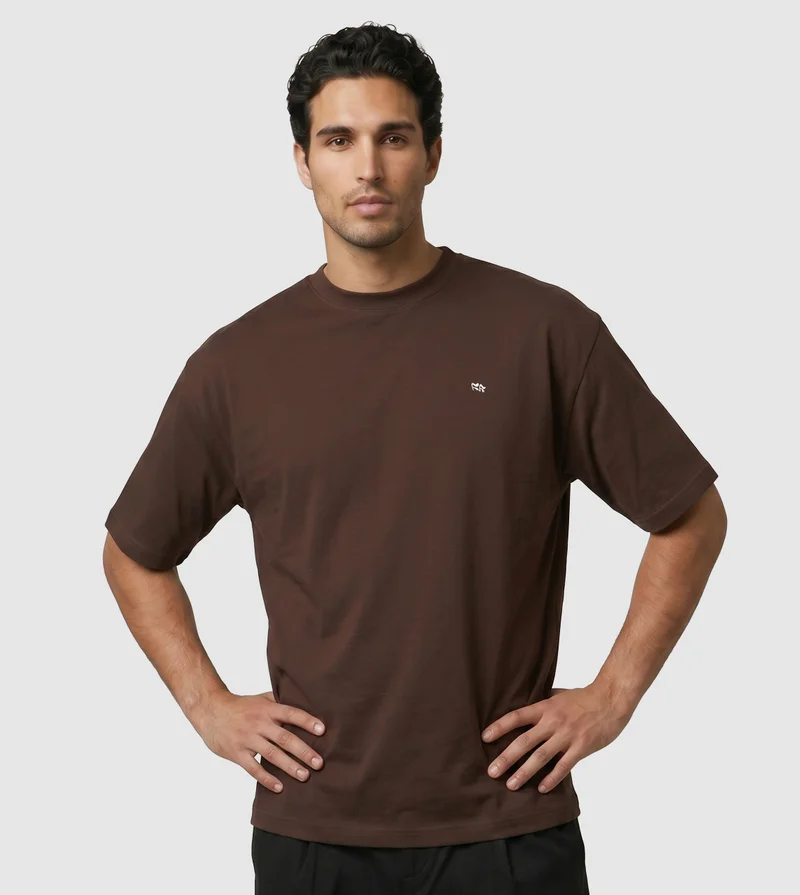 إف5 SHORT SLEEVE T-SHIRT -BROWN